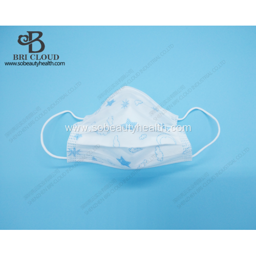 Disposable blue print protective mask for children